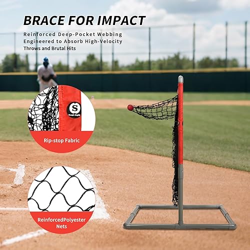 Miniatura 3 de Baseball Ball Strike Zone,Sangle Soppfy Pitching Net & Baseball Strike Zone Compatible with Softball Balls and Plastic Baseballs.Baseball Net Set Up