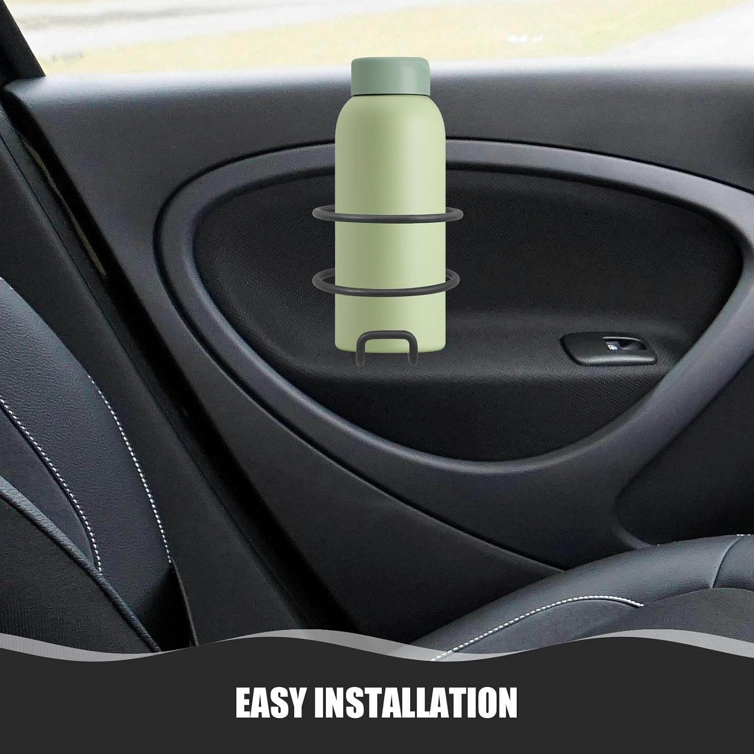 Metal Automotive Cup Holder for Car and Boat Side-Mount Iron Beverage Holder Black Multi-Purpose Bottle for Marine and Truck Use