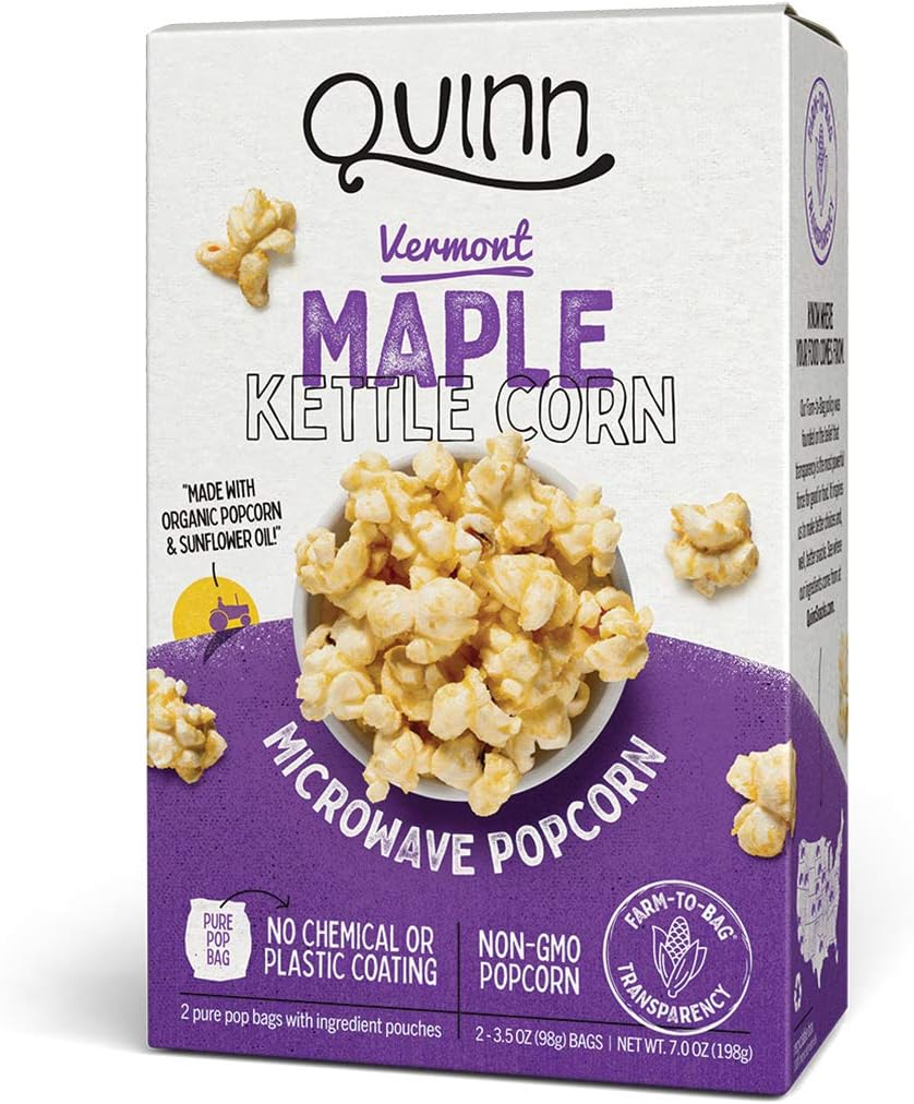 Quinn Snacks Microwave Popcorn, Maple & Sea Salt, 7 Oz