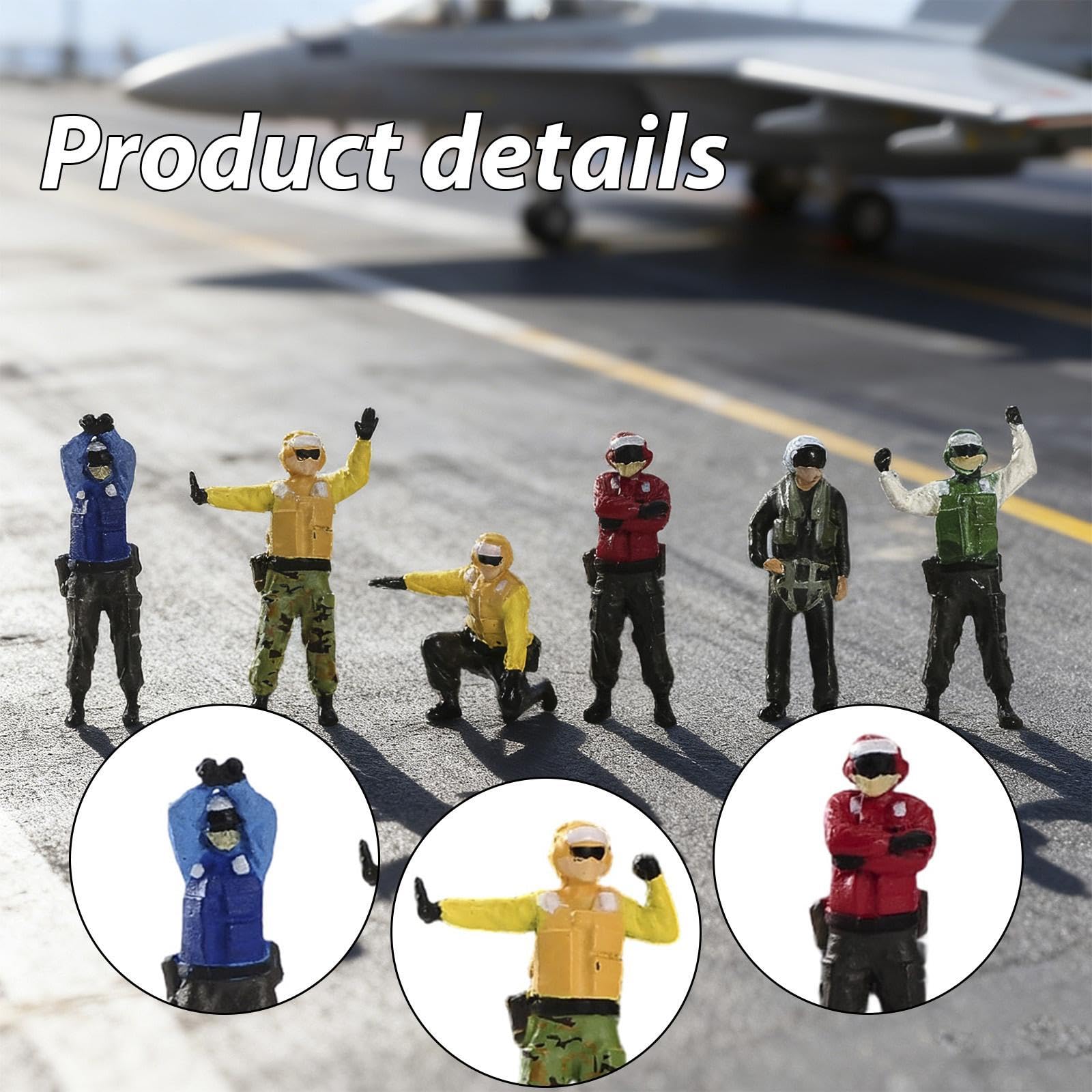 predolo Lot de 6 figurines miniatures à l'échelle 1:72 représentant du personnel au sol, accessoires de photographie
