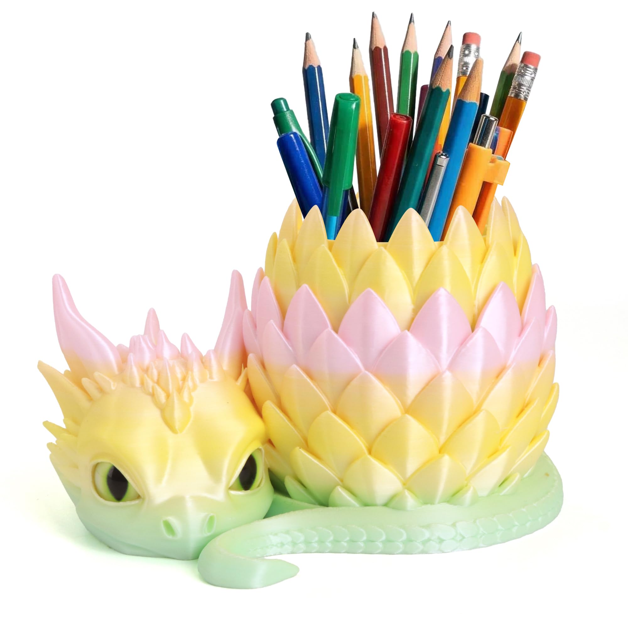 LehuoMaker 3D Printed Dragon Pencil Holder for Desk, Removable Dragon Egg Pen Holder, Cut…