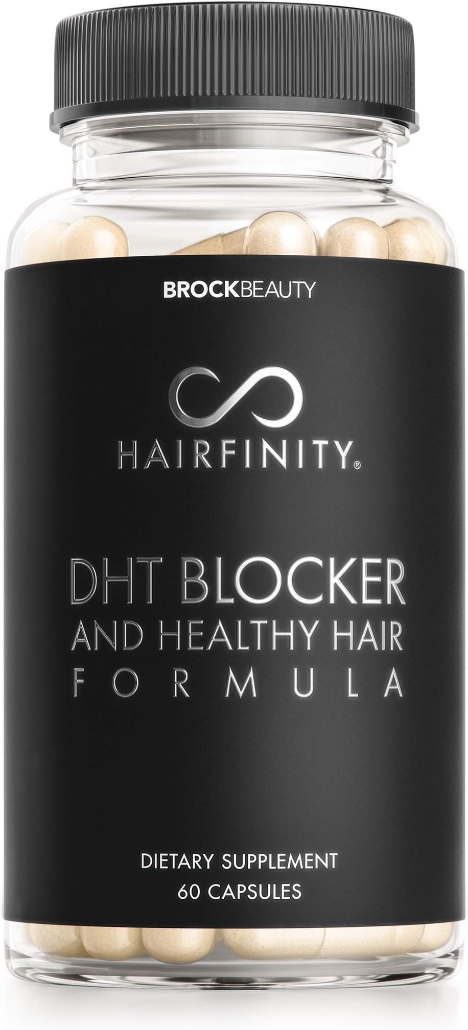 Hairfinity DHT Blocker and Healthy Hair Formula - Growth Supplement with Saw Palmetto, Biotin, and Vitamins to Stop Hair Loss and Regrow Hair - Vegan (60 Veggie-Capsules)