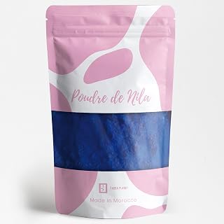 Yarra Planet Moroccan Blue Brightening Nila Powder | 100% Natural Blue Nila Pigment | Blue Nila Powder Brightens Dark Areas Skin | Indigo Powder Hair | Nila Royal Blue Face Mask