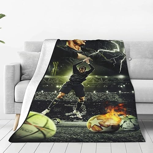 Miniatura 1 de Mantas de felpa de microforro polar ultra suaves de 40 x 30 pulgadas con logotipo de Ronaldo 7 para sofá automóvil cama viajes