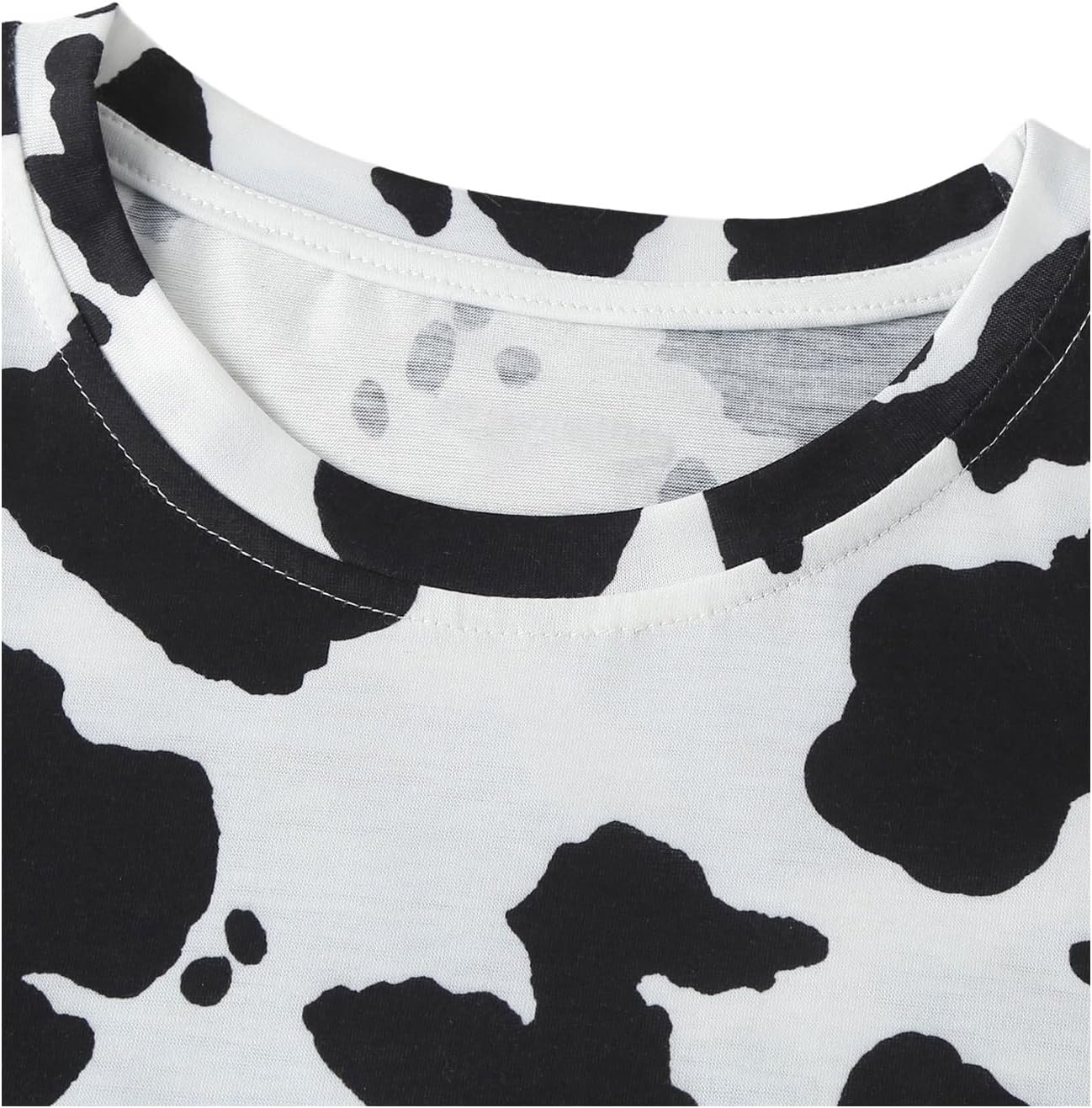 SOLY HUX Women's Cow Print T Shirt Short Sleeve Round Neck Graphic Tees Casual Summer Tops - Image 3