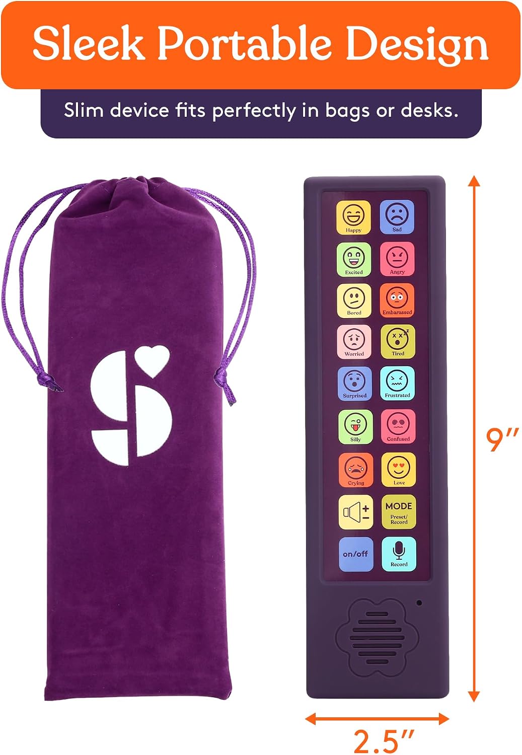 Special Supplies AAC Communication Device for Speech Therapy, Talker Buddy Communication Device for Non Verbal Kids & Adults, Talking Aids for Home or School + Travel Bag (Talker Buddy Emotion)
