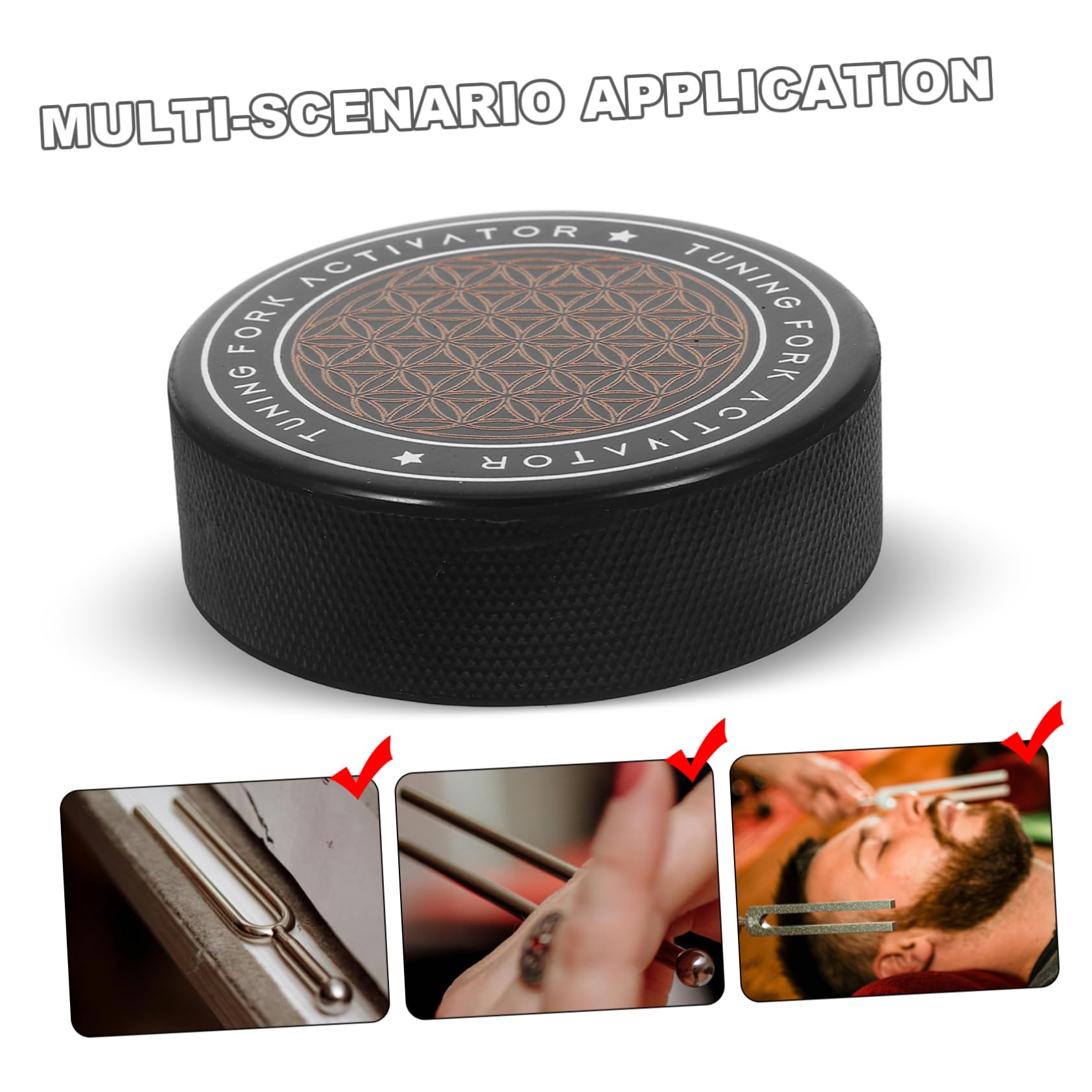 Activateur de Diapason Prise en Main Facile en Caoutchouc Noir, Accessoire Polyvalent Compatible Diapasons et Dispositifs D'accordage pour Instruments de Musique