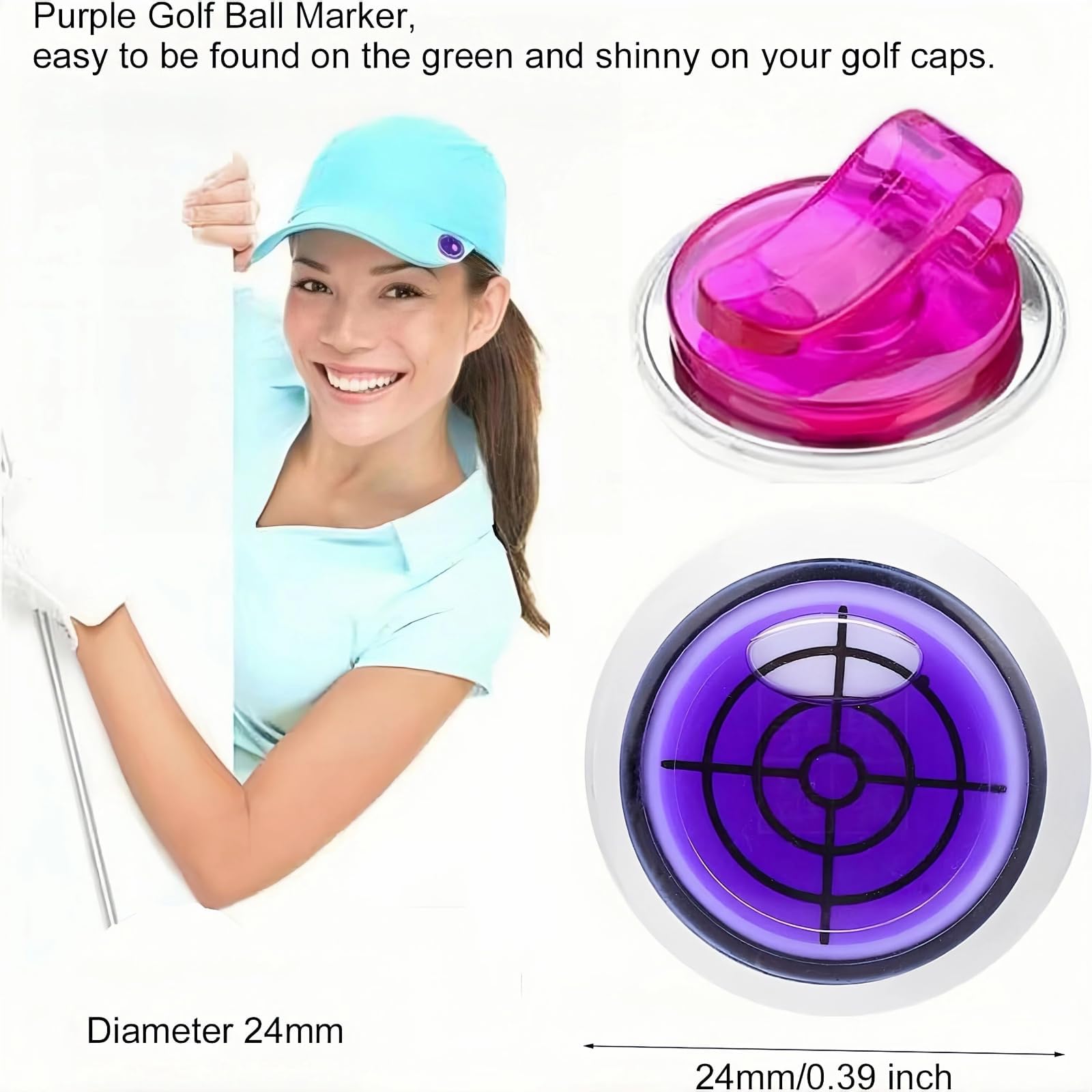 Adahill(TM Golf Slope Putting Level Reading Ball Marker Hat Clip Outdoor Sports