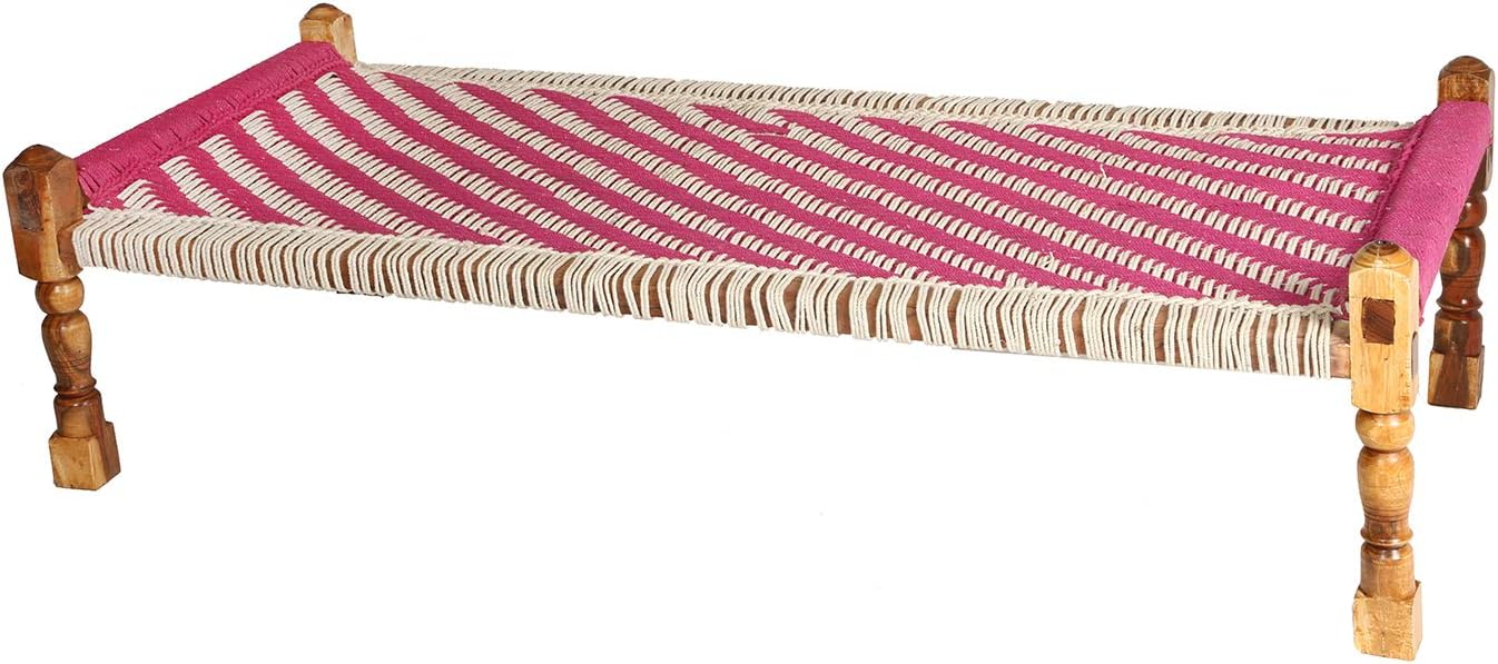 Reme Hand Knitted Wooden Single Size Cot- Charpai