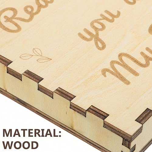 Miniatura 6 de VOSAREA 1 juego de caja de madera de la amistad Razones por las que eres, caja de madera sin terminar de recuerdo con corazón de madera rebanada