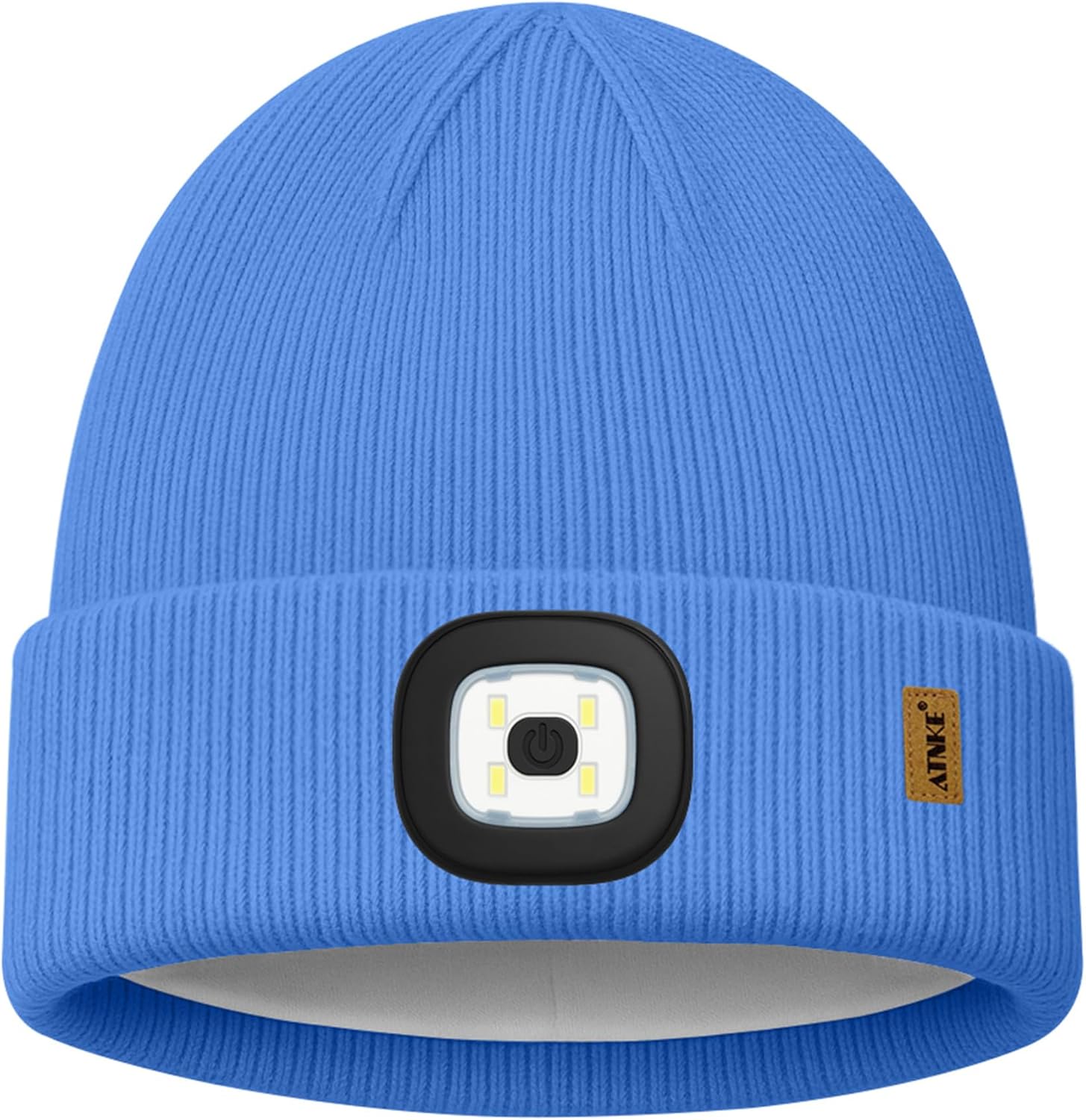 ATNKE Kids LED Lighted Lined Fleece Beanie Hat, USB Rechargeable 4 LED Run Headlamp Bright Cap Gifts for Boys and Girls - Image 2