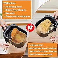 Vista 5 de Forros de papel desechables para freidora de aire Ninja Dual Airfryer, papel pergamino antiadherente rectangular, accesorios para freidora de aire