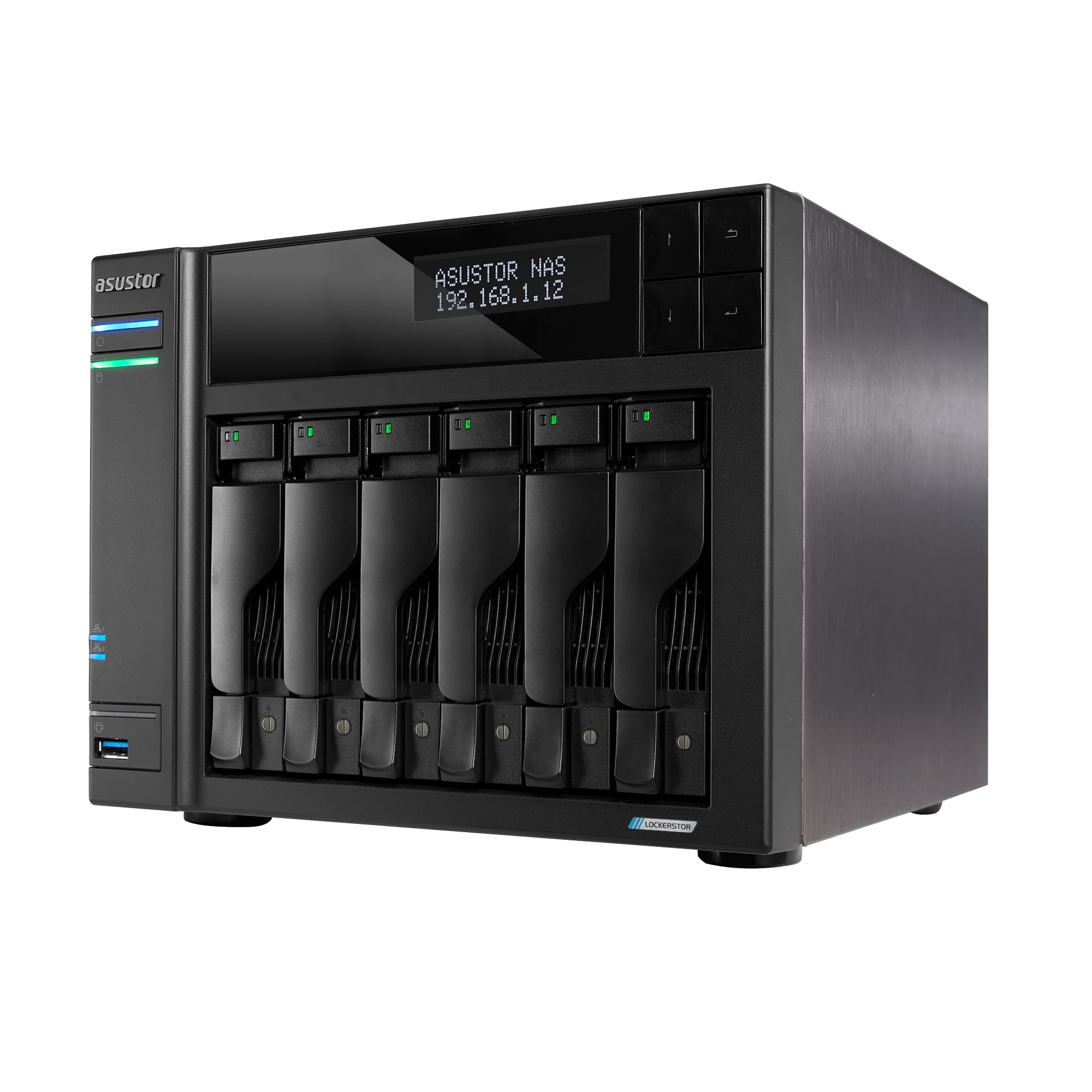 Asustor Lockerstor 6 Gen2+ AS6706T v2 - 6 Bay NAS, Quad-Core CPU, 2x 5GbE, 8GB RAM, 4 M.2 Slots