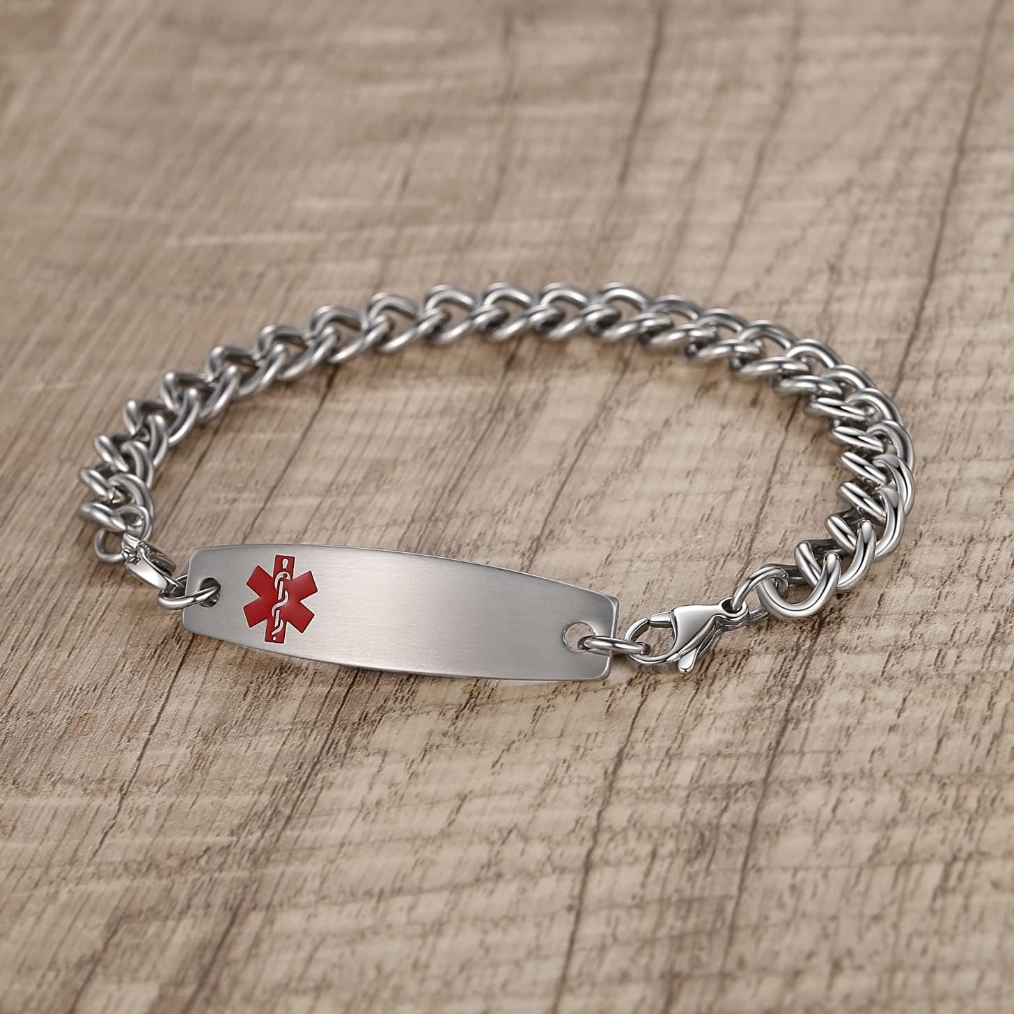 LinnaLove Interchangeable medical alert bracelets for men women Stainless steel Customizable id bracelets