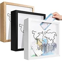 MGLIFEUL Travel Shadow Photo Keepsake Memory Box Billet Keepsake Bo&icirc;te de fonds pour lune de miel avec cadre &agrave; sous Aventure Meilleur cadeau pour Keepsake Voyageur international Femmes Hommes Personnes qui voyagent Hiker Unique