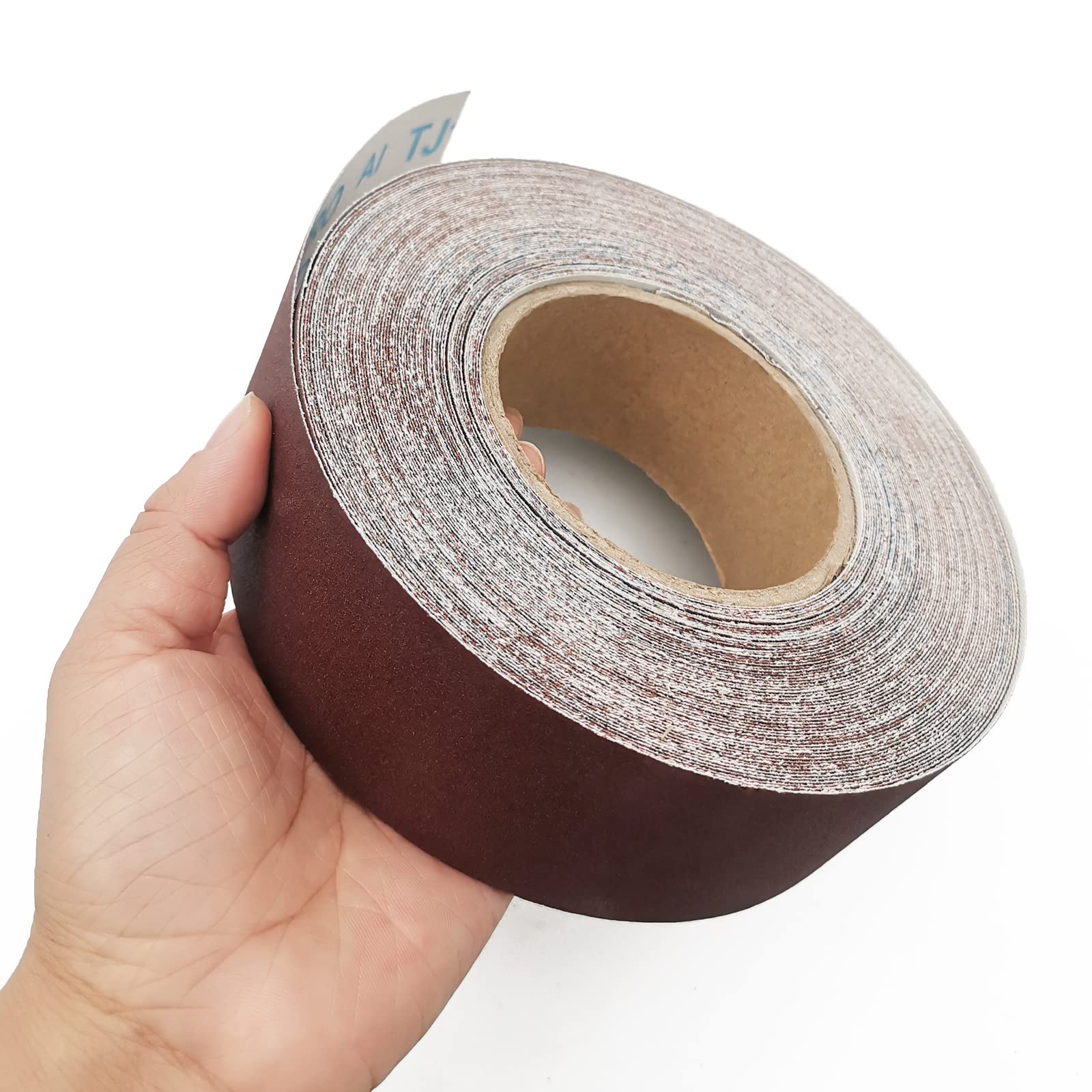 Rollo de papel de lija de grano 320, 2 pulgadas x 78.7 pies, papel de lija abrasivo continuo listo para cortar, rollo de tela de esmeril para lijadora de tambor, carpintería, automoción y lijado de
