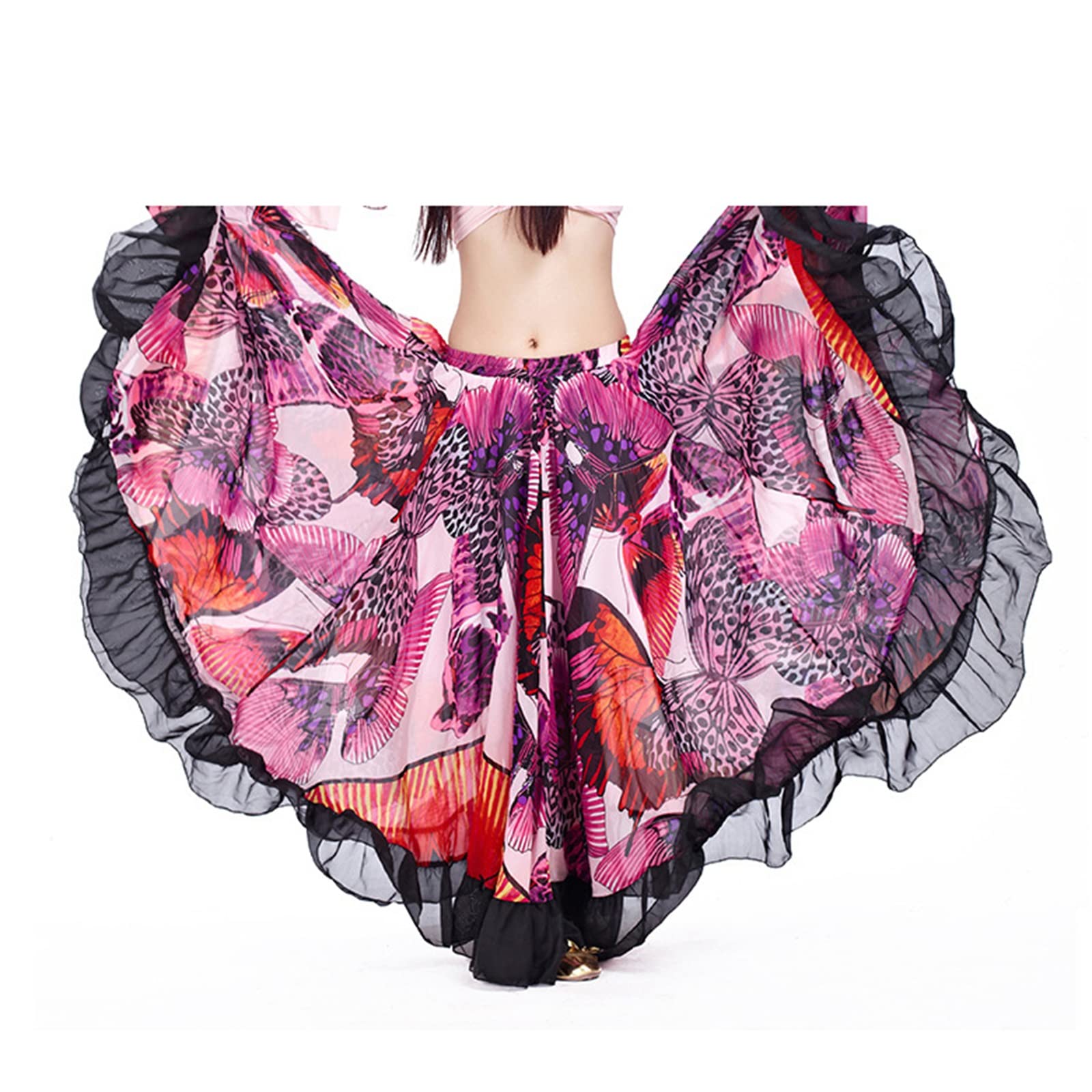 Conjunto de bailarina de danza del vientre profesional para mujer, Tops sexy para mujer y faldas grandes de baile swing, Ropa de actuación de baile de Halloween, para Actuación de fiesta