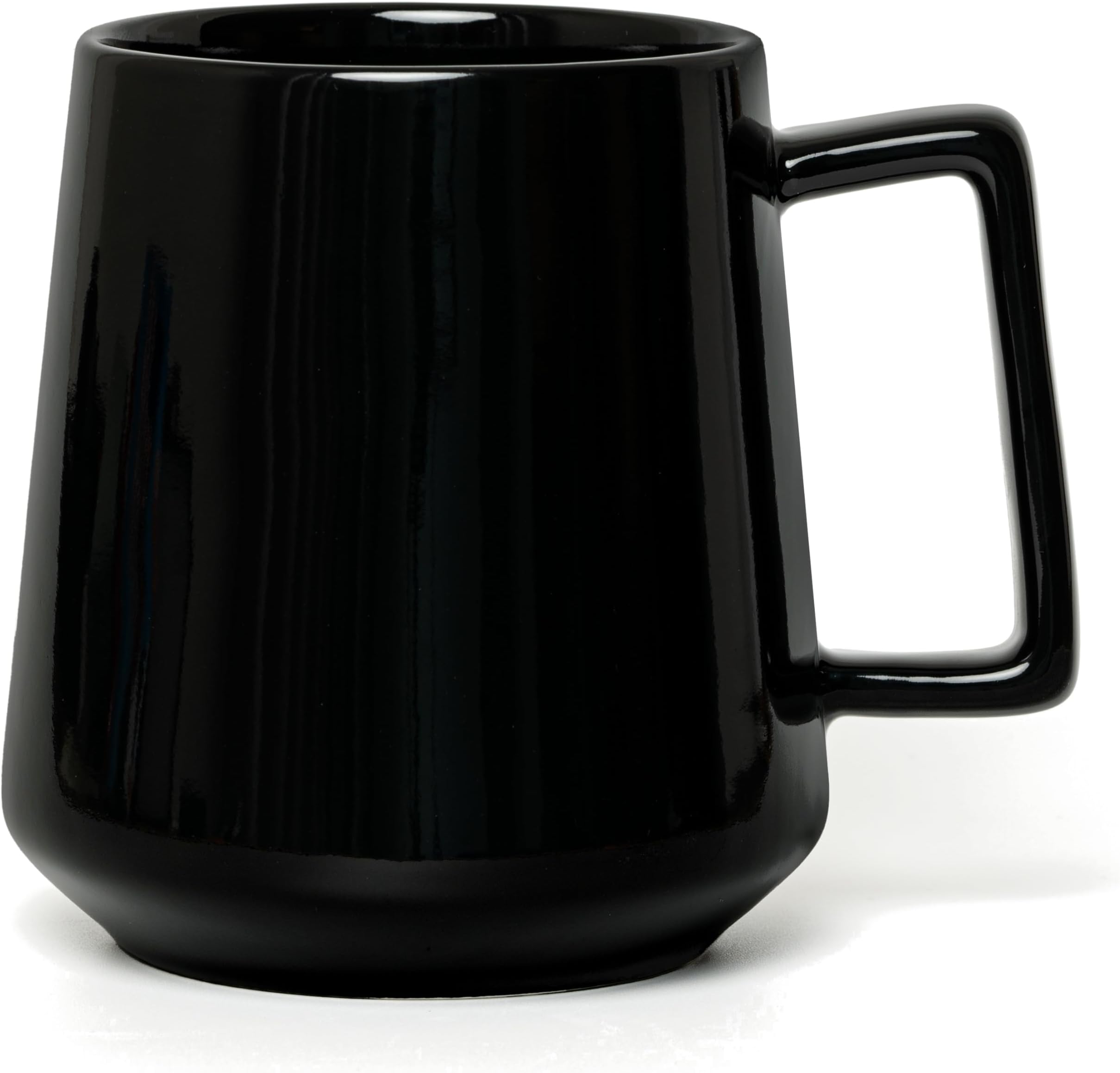 CSM Supply Glossy Finish Sleek Modern Design 16 Fluid Ounces Black Mug (1 Mug) - Stain Free - Thick Grade A Quality Ceramic – Foam Box Packaging