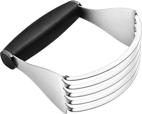 Spring Chef Dough Blender For Baking, Heavy Duty Dough Cutter Tool, Stainless Steel Pastry Cutter Tool with Sharp & Sturdy Blades, Pastry Blender for Easy Mixing, Dishwasher Safe - XL Size - Black | Heavy Duty Dough Mixe