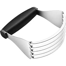 Spring Chef Dough Blender For Baking, Heavy Duty Dough Cutter Tool, Stainless Steel Pastry Cutter Tool with Sharp &amp; Sturdy Blades, Pastry Blender for Easy Mixing, Dishwasher Safe - XL Size - Black