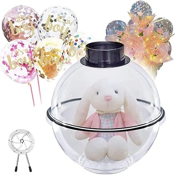 Balloon Stuffing Machine with Electric Balloon Pump and Balloon Expander Tool, Balloon Gift Wrapping Machine for Stuffing Filling Plush Toys Rose Bouquet