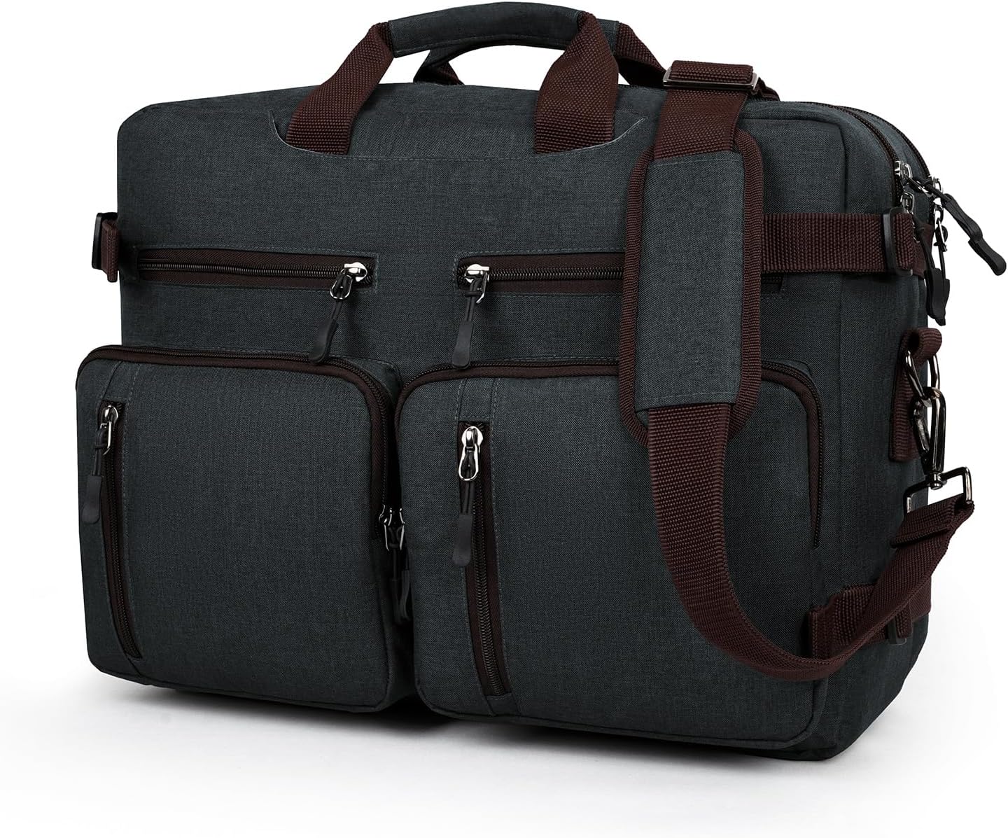 FATMUG Laptop Messenger Bag For Men -Convertible Large Backpack For Office And Travel -Oxford Fabric, Dark Grey, L, Travel Backpacks