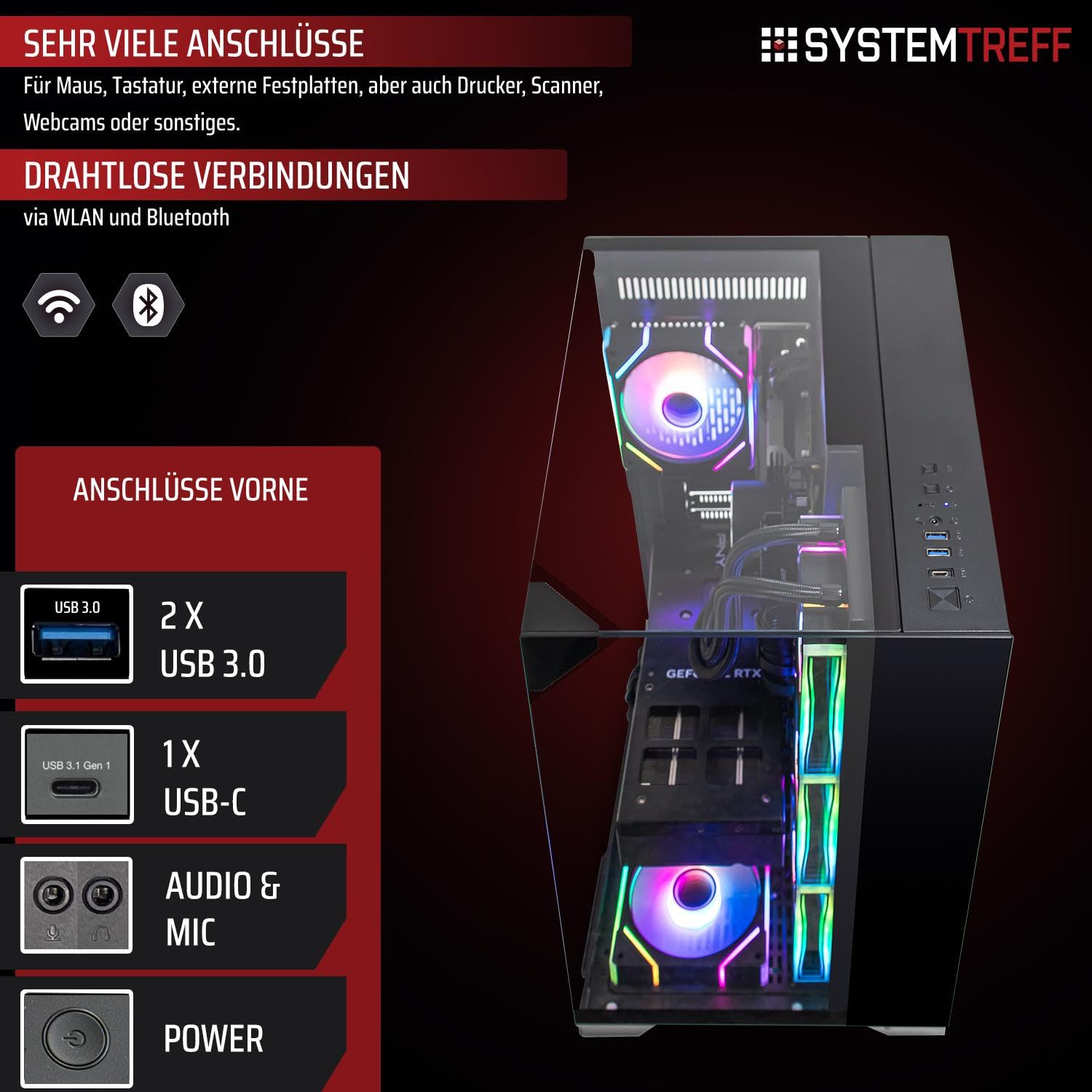 SYSTEMTREFF High-End Gaming PC AMD Ryzen 9 9950X3D 16x5.7GHz | Nvidia RTX 5080 16GB DX12 | 2TB M.2 NVMe | 32GB DDR5 RAM | Windows 11 | Desktop Computer Rechner für Gamer, Zocker & Streamer