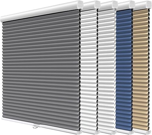 Grandekor Persianas opacas para ventana, pantalla celular para dormitorio, 99% de luz y rayos UV, térmicas, inalámbricas y fáciles de tirar hacia