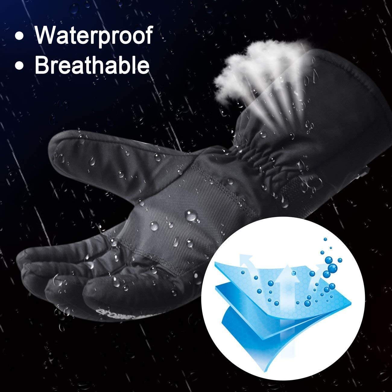 Image secondaire de Z-YQL Alimentation par Batterie électrique Rechargeable chauffé Gants d'hiver en Plein air Gants Thermiques pour Homme Femme Mot