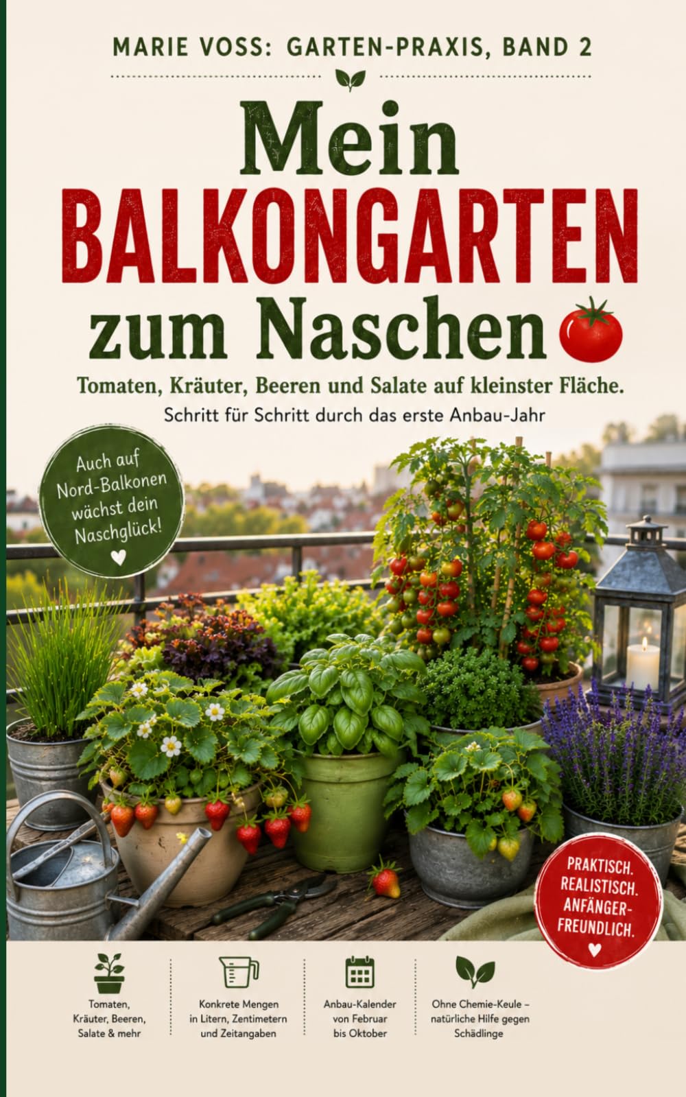 Mein Balkongarten zum Naschen: Tomaten, Kräuter, Beeren und Salate auf kleinster Fläche. Schritt für Schritt durch das erste Anbau-Jahr