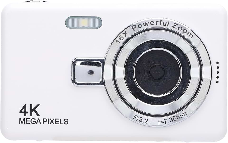Câmera Digital, Câmera de Vlogging HD 50MP 4K, Câmera Anti-vibração Com Zoom Digital 16X, Câmera Selfie Com Tela de 2,4 Polegadas, Câmera Portátil de Viagem para Fotografia (Sem