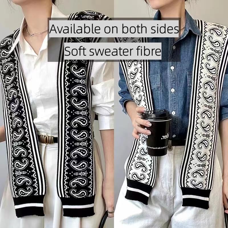 Image of WaJuemy Sweater Shawl Wraps for Women Sweater Knitted Knotted Shawls Travel Casual Scarf Cape Shoulder Tops Fashion Wrap