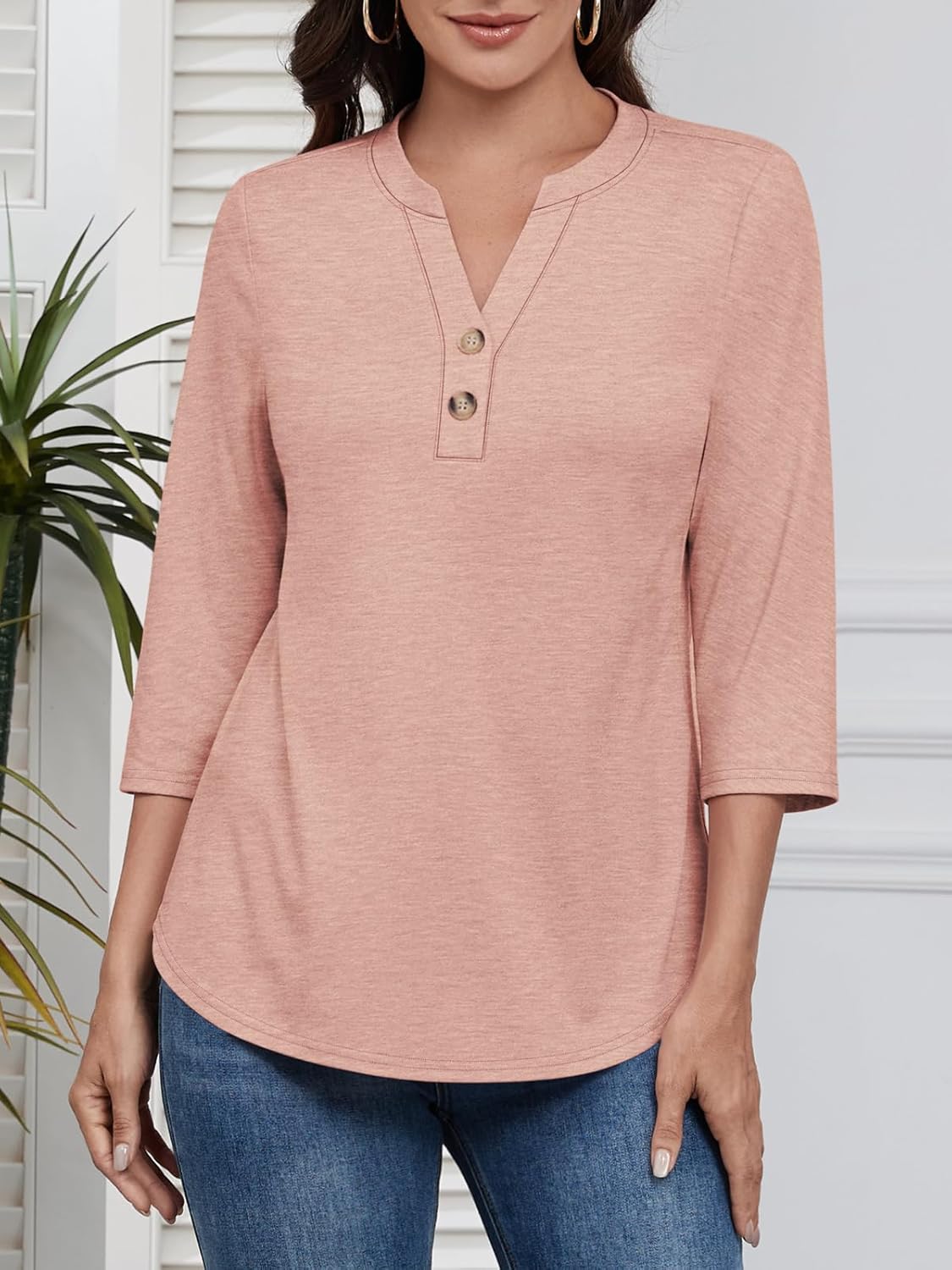 ATHMILE Long Sleeve Shirts for Women 2026 Fall Outfits Henley Dressy Casual Tops Trendy Blouses Cute T-Shirts Fashion Clothes - Image 3