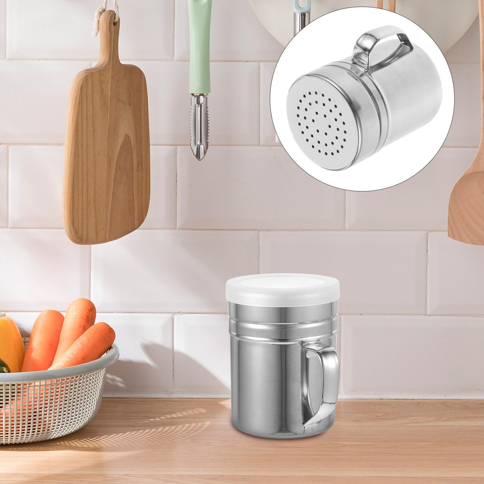 Alipis Seasoning Jar Handle Metal Condiment Bottle Shaker Sugar Portable Spice Dispenser Reusable