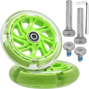 120mm x 28mm Flash Front Wheel M8x47mm Screw Sets for Foldable Micro Mini 3 Wheel Kids Scooter Kickboard Axle Repair Tool Green