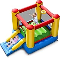 Vista 17 de BOUNTECH Casa inflable para rebotar, casa inflable para niños, diversión de fiesta en interiores y exteriores, con área de salto resistente