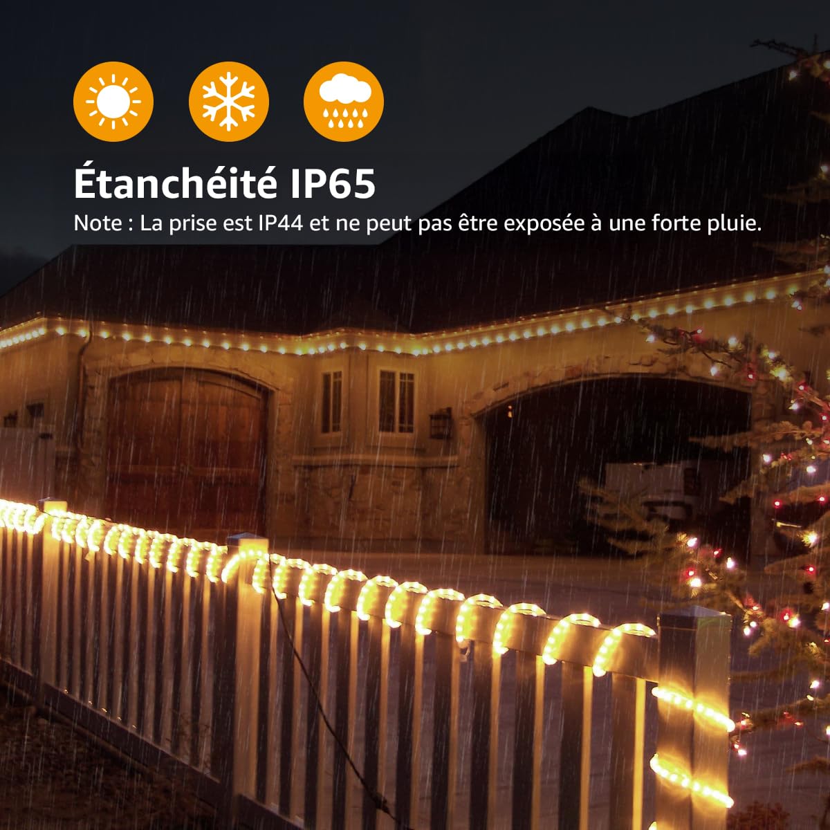 Lepro Guirlande Lumineuse Exterieure 10M 240 LEDs Tube Lumineux Blanc Chaud IP65 Étanche