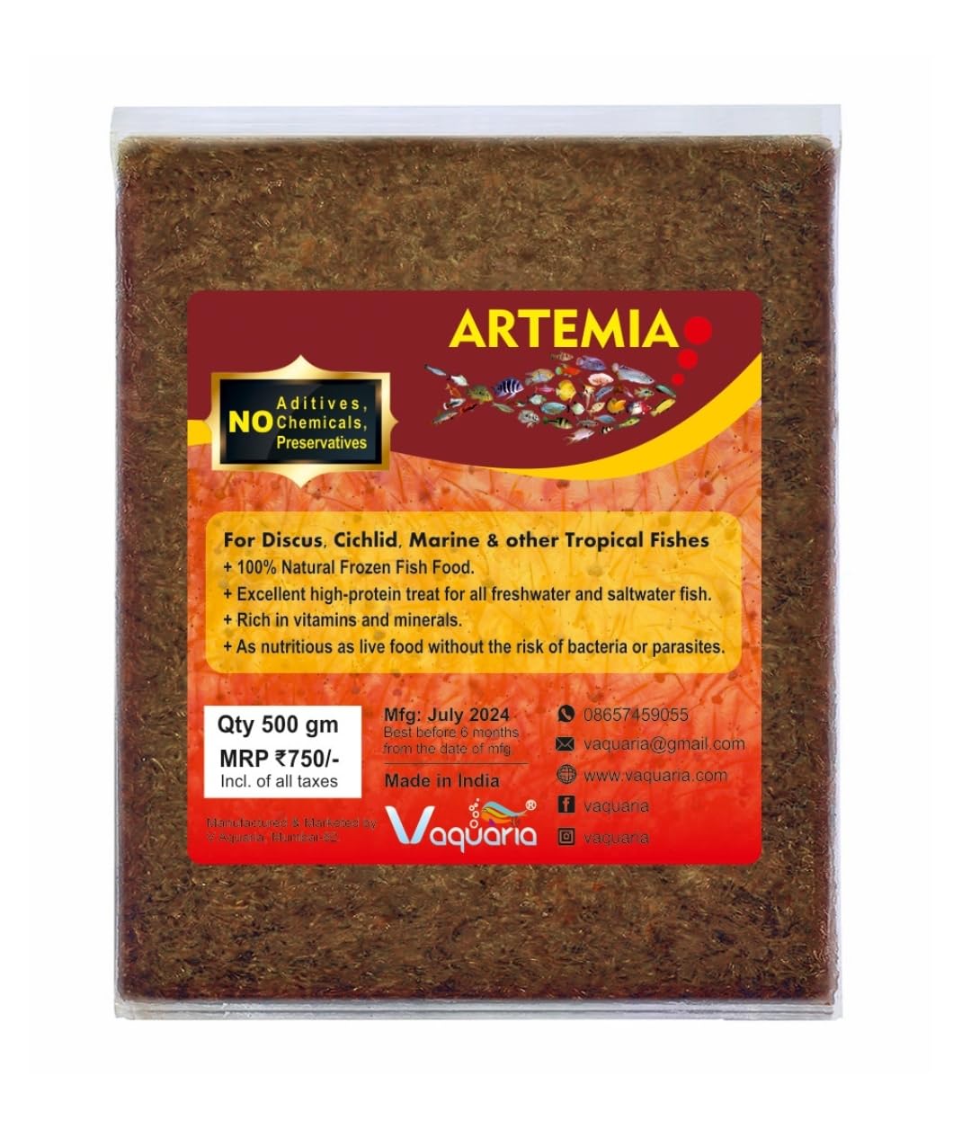 V aquaria Frozen Artemia - 500g (500g×1 Packs). Fish Food Suitable for All Tropical Freshwater & Marine Fish Food 500g (B0D8Y3WNWH) Amazon Price History, Amazon Price Tracker