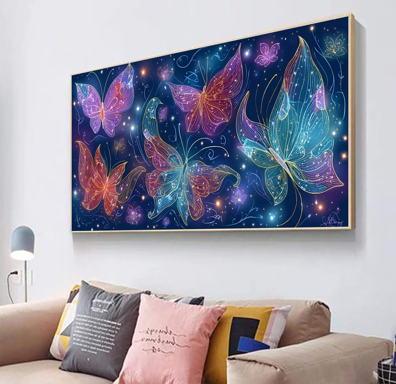 Zestawy artystyczne, dla dorosłych, motyl, duże zestawy do malowania diamentowego dla dorosłych, 5D, DIY, fioletowe; zestawy mozaikowe i kamienie szlachetne, cekiny, diamenty, rękodzieło, idealne dla