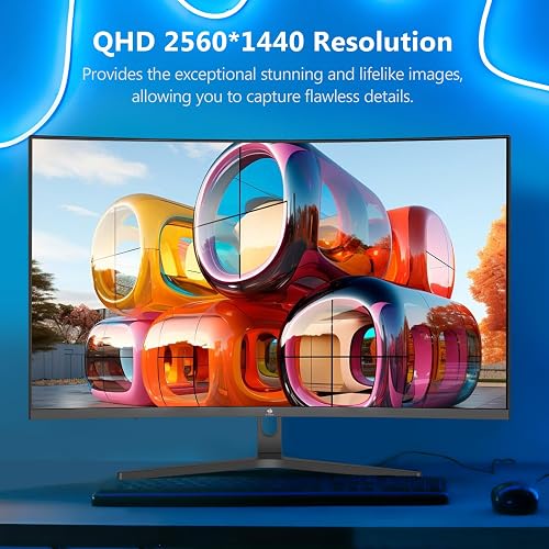 Z-Edge 32 Inch 165Hz Curved Gaming Monitor 2K QHD 2560x1440 1ms MPRT 16:9 1500R Curved Screen, Ultra-Thin Bezel, FreeSync, DisplayPort 1.4 & HDMI 2.0, Black - 3