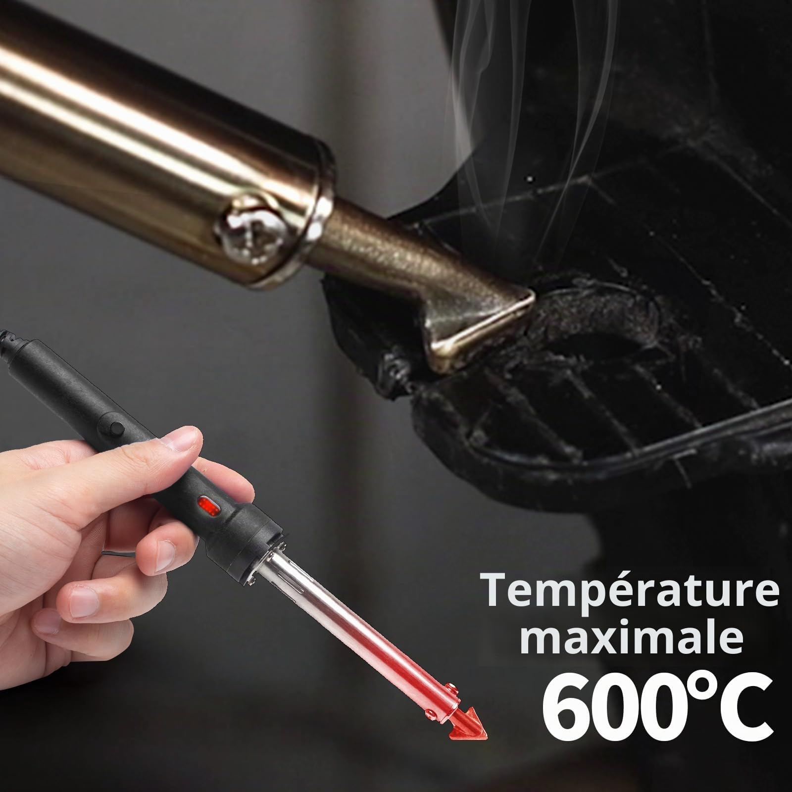 YIHUA 960-IV soudure plastique pour reparation plastique avec témoin lumineux avec embouts 20/20 barres plastiques noires et blanches pour soudeuse plastique réservoir de carburant réparation EU Plug