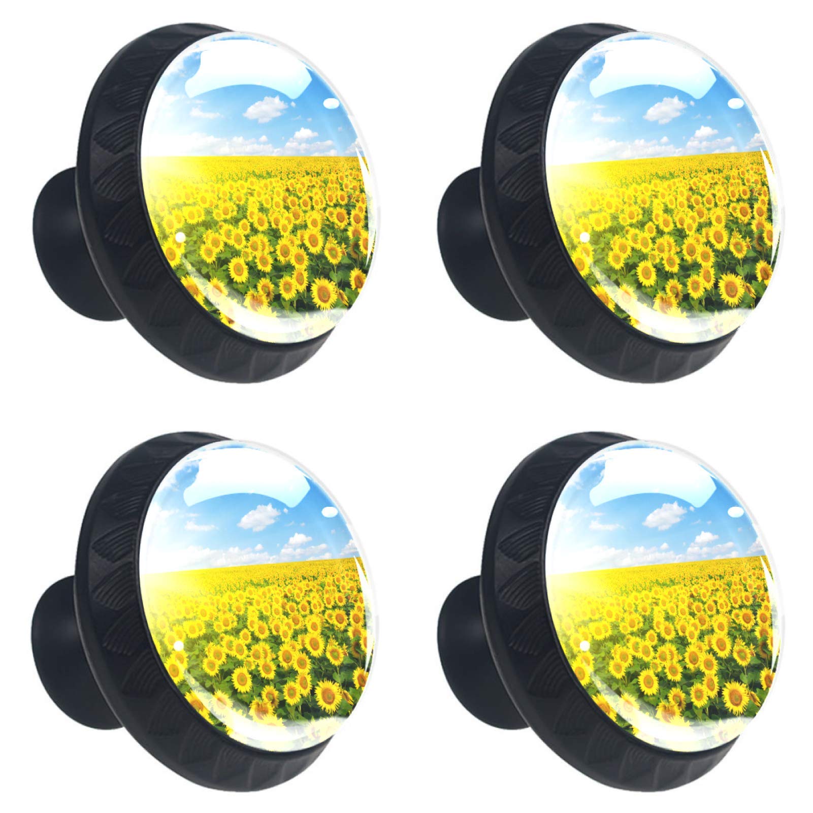 Boutons de tiroir en verre tournesol pour illuminer la décoration de votre cuisine et du bureau