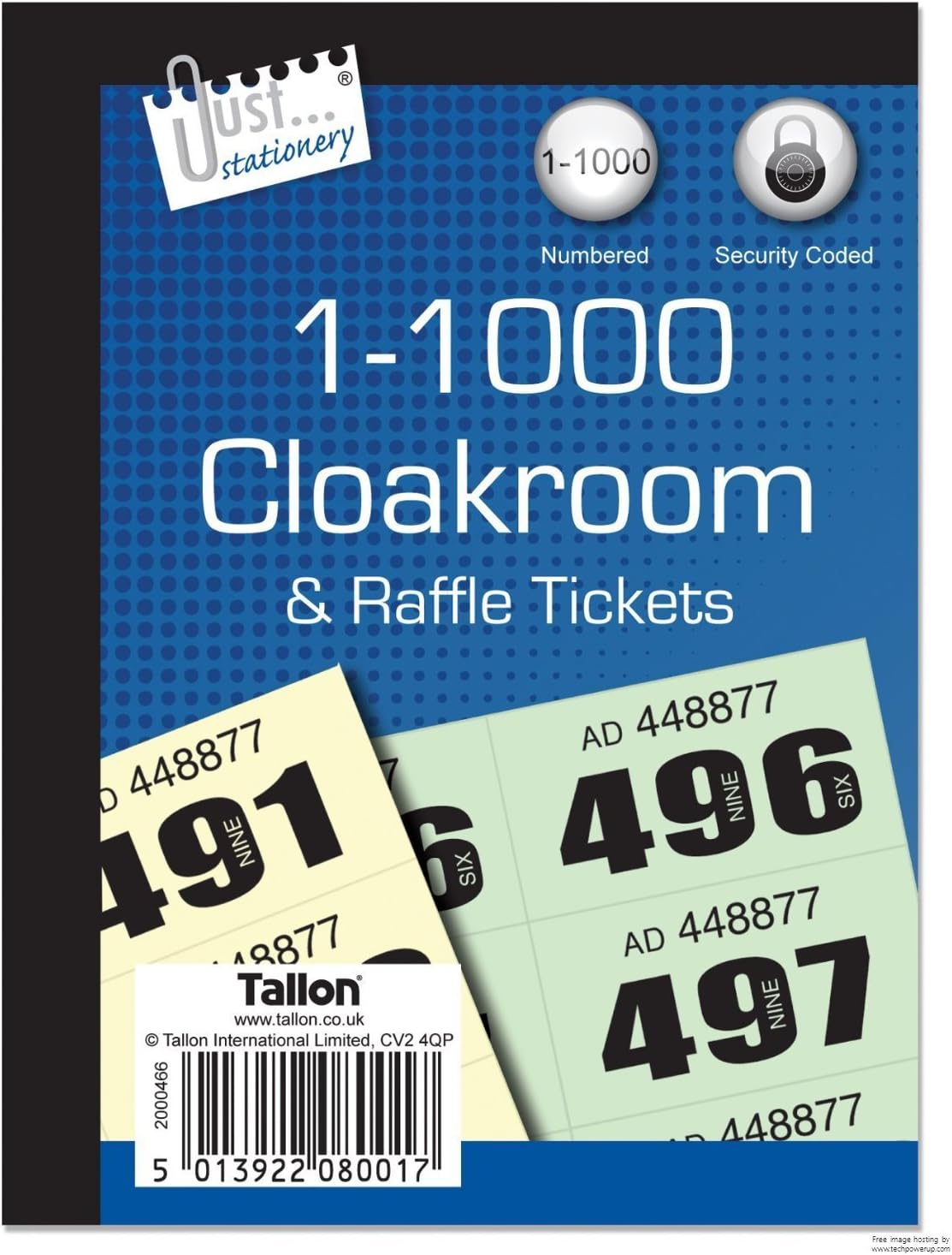 2xStationery cloakroom and raffle tickets 1-1000