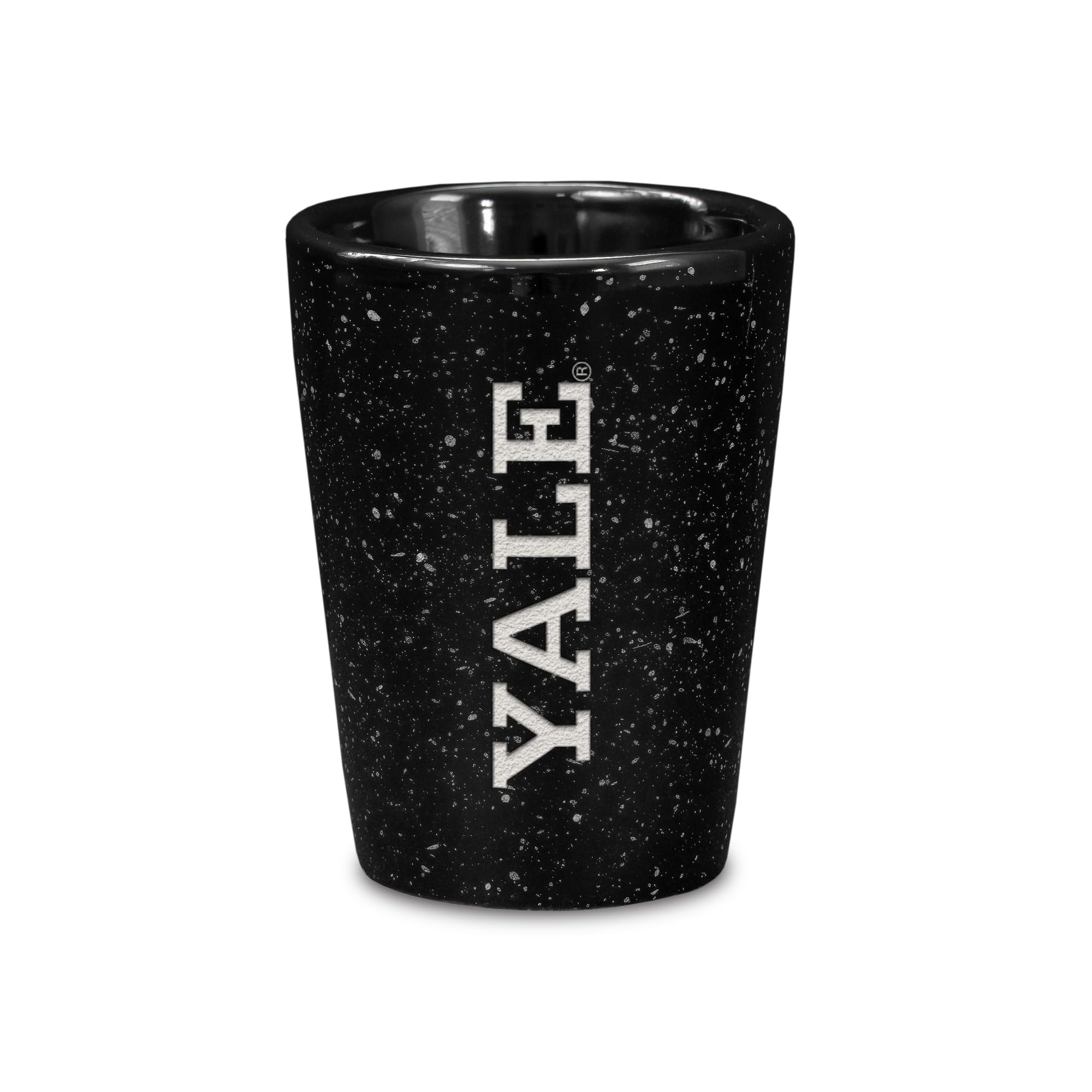 Rico Industries One Color Ncaa Yale Bulldogs Wordmark Black 2Oz Ceramic Shot Glass For Fans, Laser Engraved In Team Color Single Shot Glass