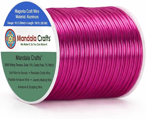 Vista 244 de Mandala Crafts - Alambre de aluminio anodizado de calibre 10 para manualidades de joyería - 32 pies de alambre flexible de cobre coloreado - Doble
