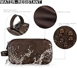 Elviros Toiletry Bag for Men, PU Leather Travel Dopp Kit (Chocolate, Small) | Large-capacity organizer for toiletries, shaving essentials, and grooming accessories, keeping travel items neatly stored