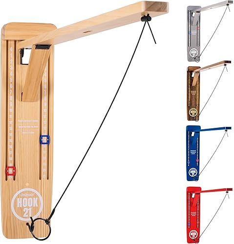GoSports Hook 21 Juego de columpio de anillo montado en la pared con brazo plegable - Juega en interiores o exteriores