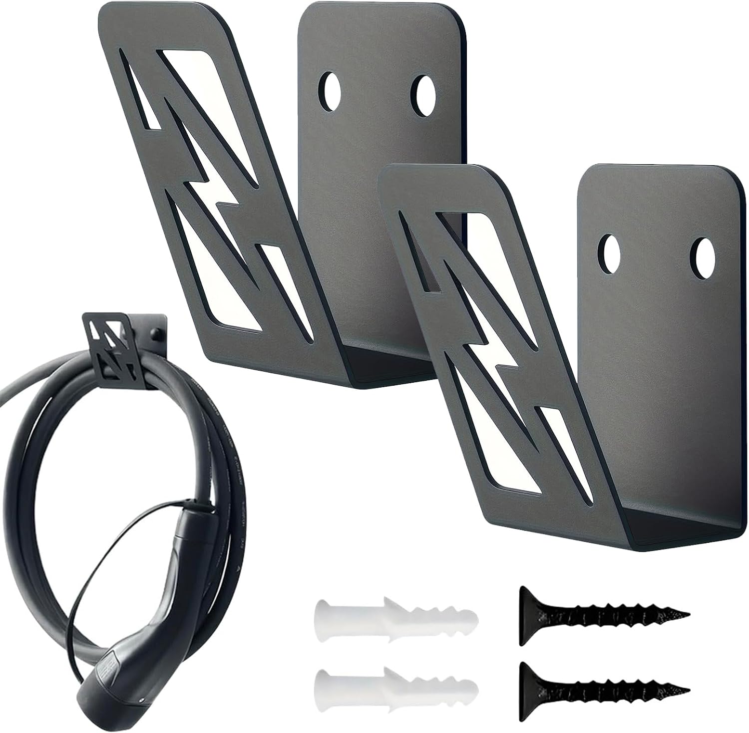 Permanent Iron Wall Mount Bracket for Electric Car Device Wire Organization Stopping Confusions and Oxidation in Outdoor Conditions Componentized