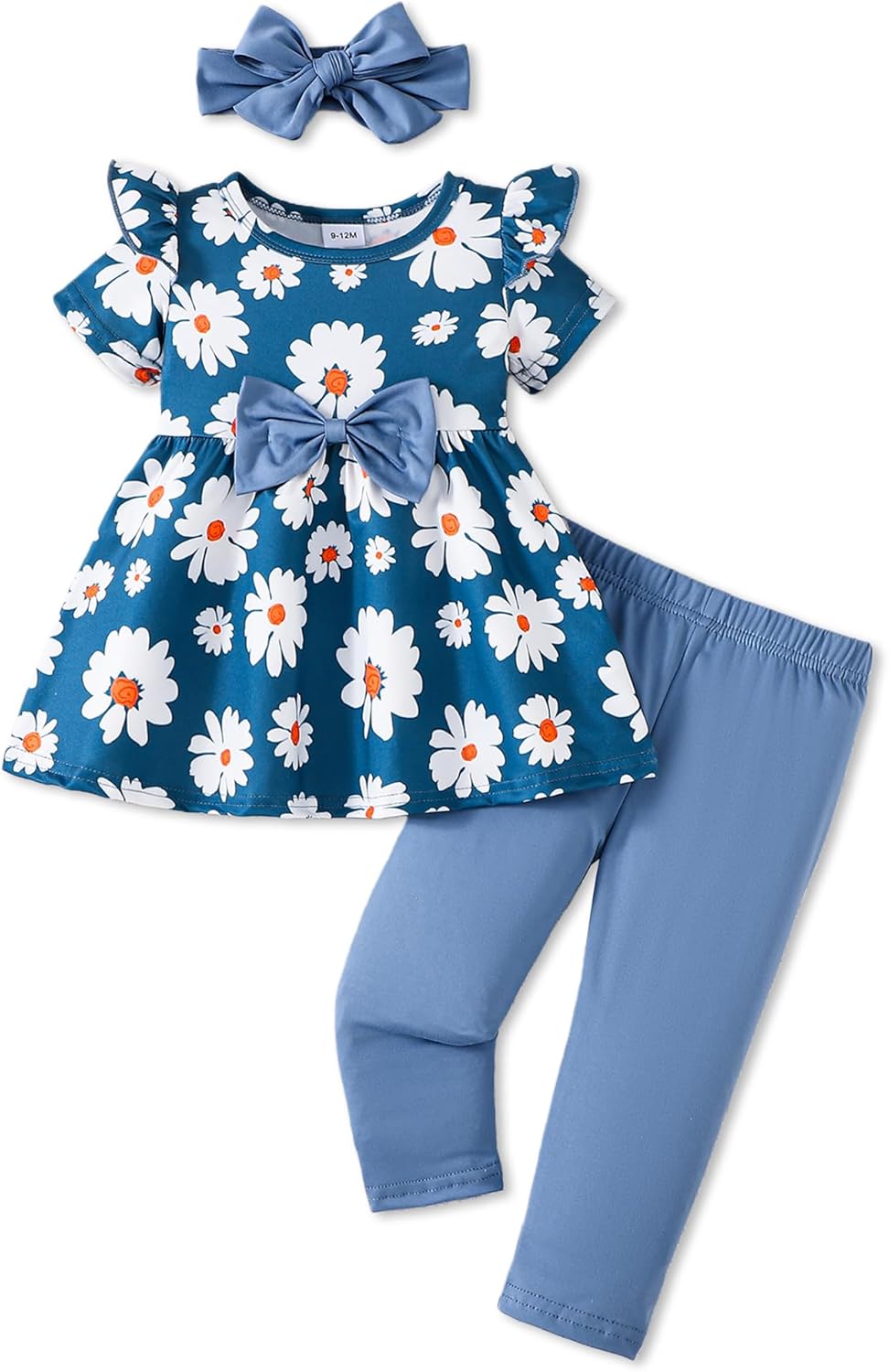 Baby Girl Clothes Toddler Girl Outfits Infant Girl Summer Clothes for Girl Ruffle Shirt Pants+Cute Headband 3PCS