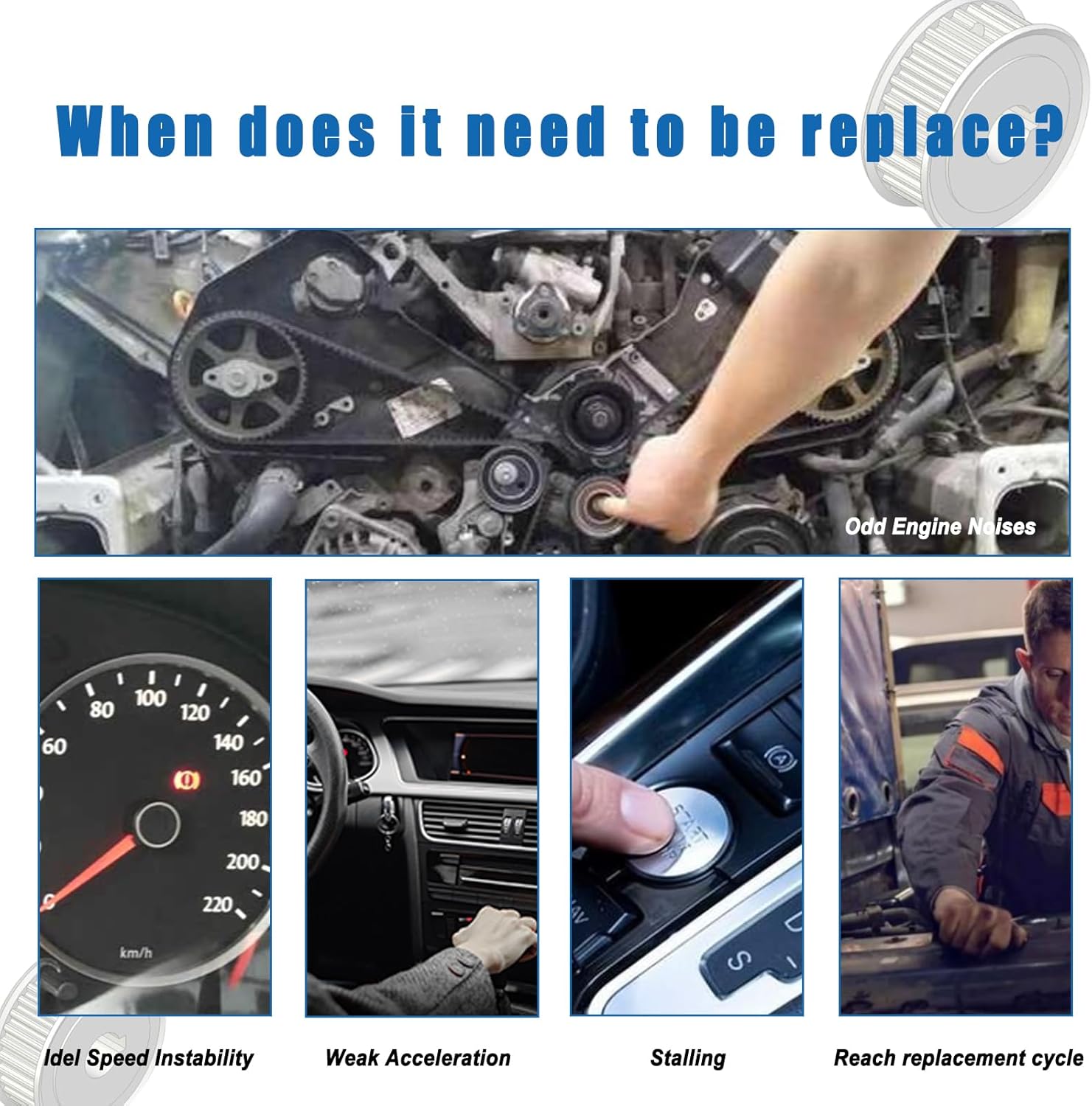 AUCERAMIC Engine Serpentine Belt Kit Fit for Ford F-150 F150 2011-2017, Mustang 2015-2017, Lincoln Navigator 2015-2017 3.5L 3.7L